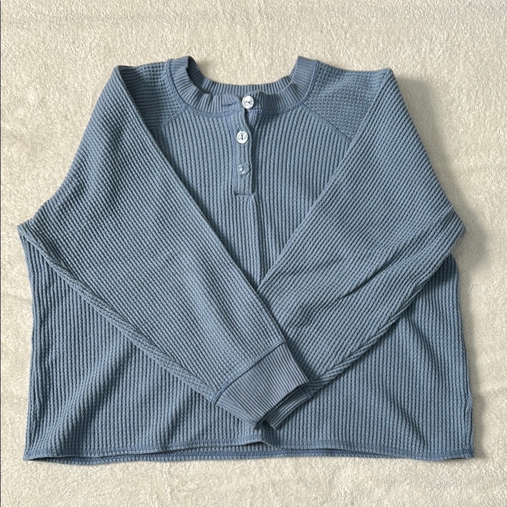 Old Navy Blue Crew Neck Sweater Ribbed Knit